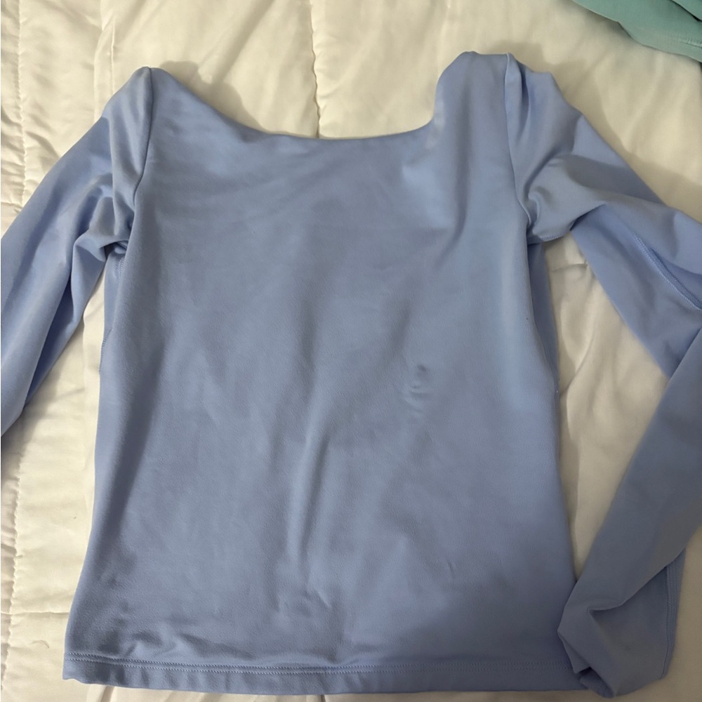 Aerie Soft Blue Long Sleeve Blouse